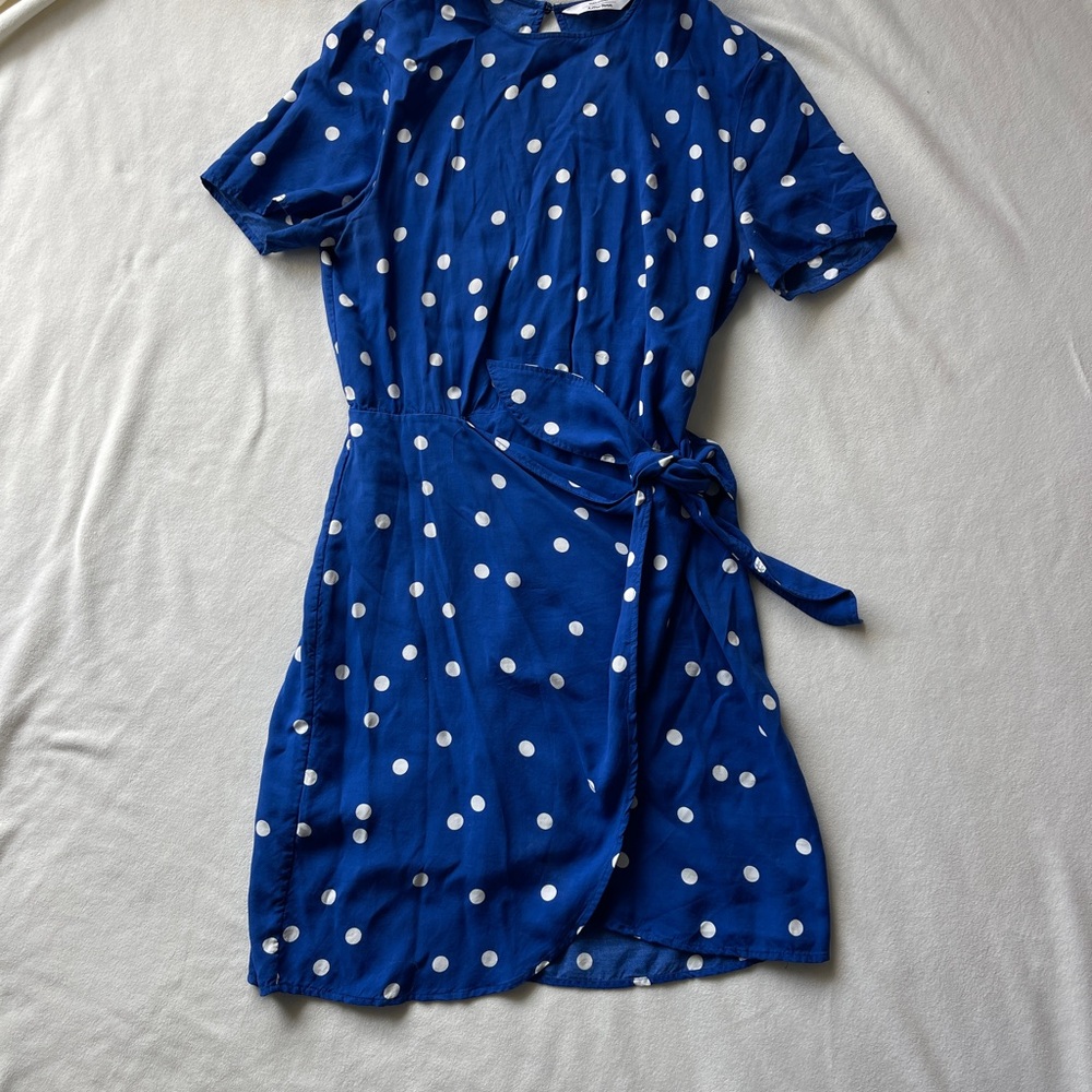 & Other Stories Blue Puff Sleeve Mini Dress